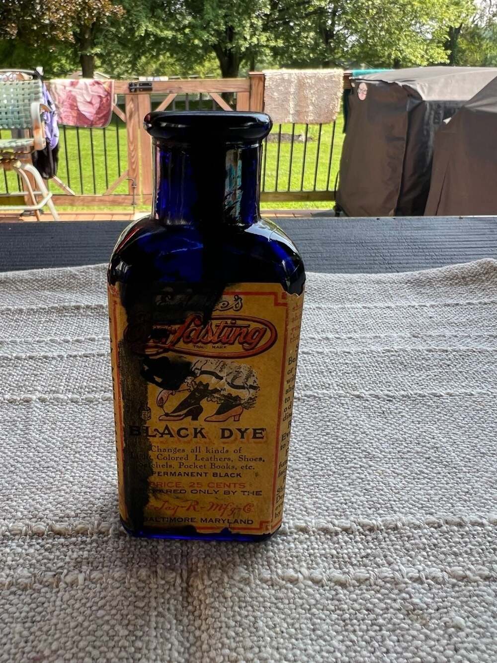Vintage Eddie's Everlasting Black Dye Bottle with Original Label